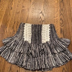 Black and white ruffle skirt